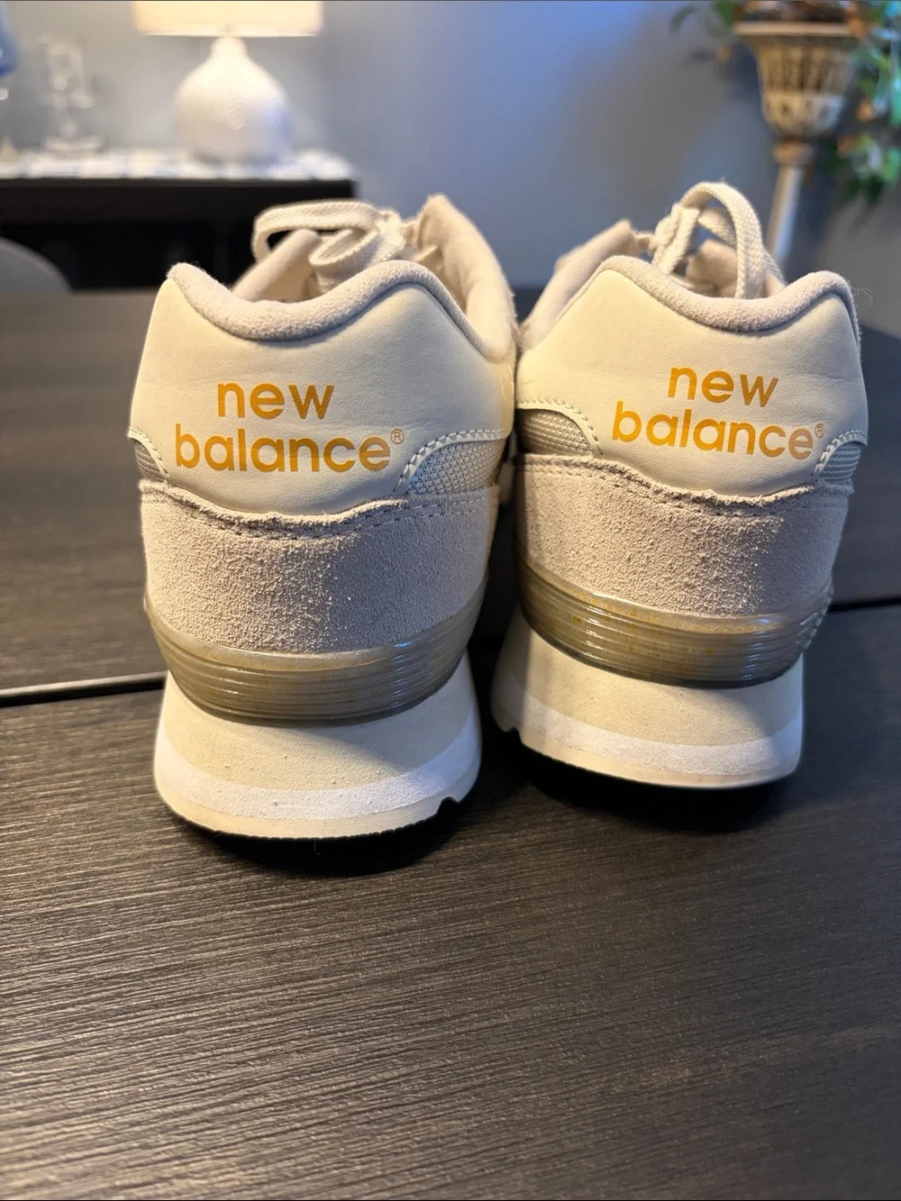 New Balance 515 Women's Neutral Beige/Taupe with Gold Lace-Up Sneakers